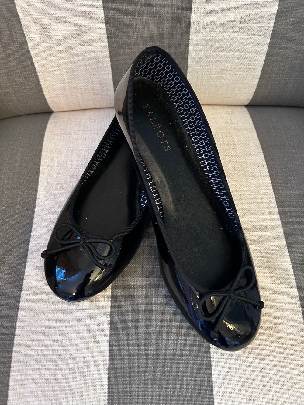 Talbots Black Patent Bow Ballet Flats